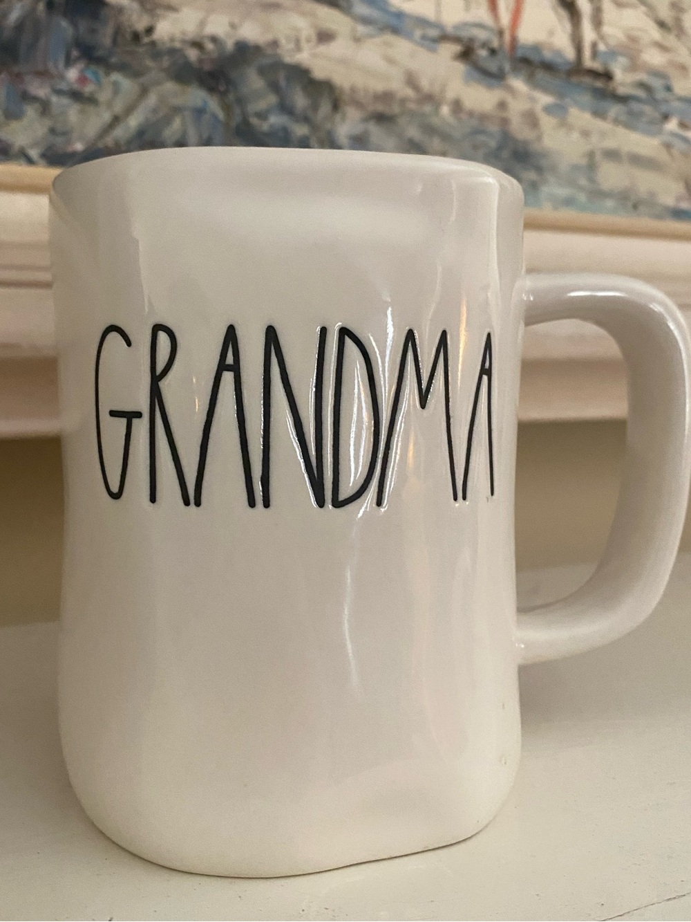 Rae Dunn White "GRANDMA” Ceramic Mug with Black Lettering NWT